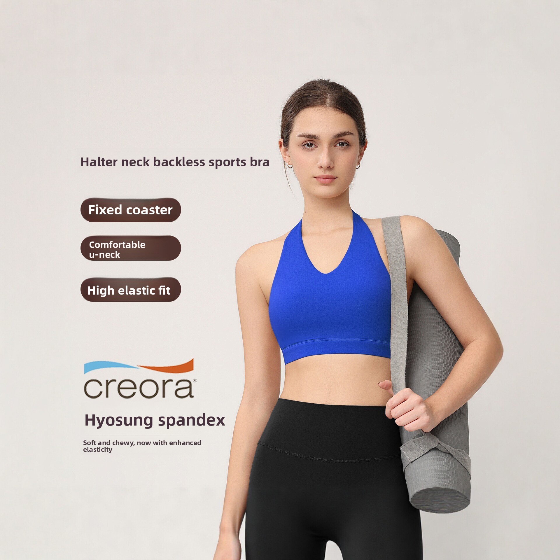 Push Up Bra Padded - 女性用ホルターネックスポーツブラ、固定パッド付き、耐衝撃＆プッシュアップ、レーサーバックヨガ＆ピラティストップ、テニスやフィットネスに最適