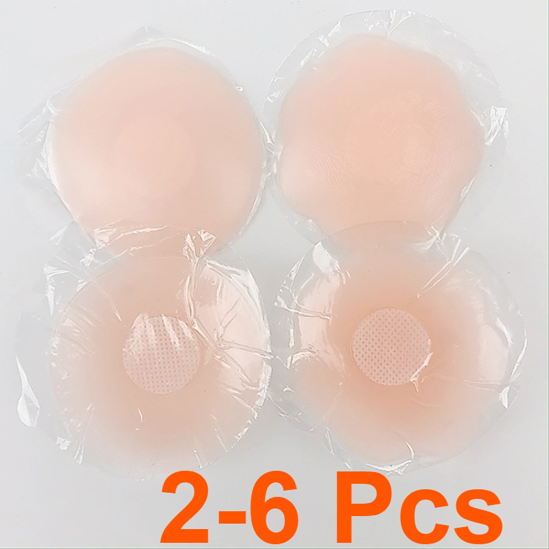 Nipple Cover Pasties - 2-6 個女性シリコーン乳首カバー再利用可能な胸の花びらリフトアップ見えないブラジャーニプレス胸パッドステッカー下着アクセサリー