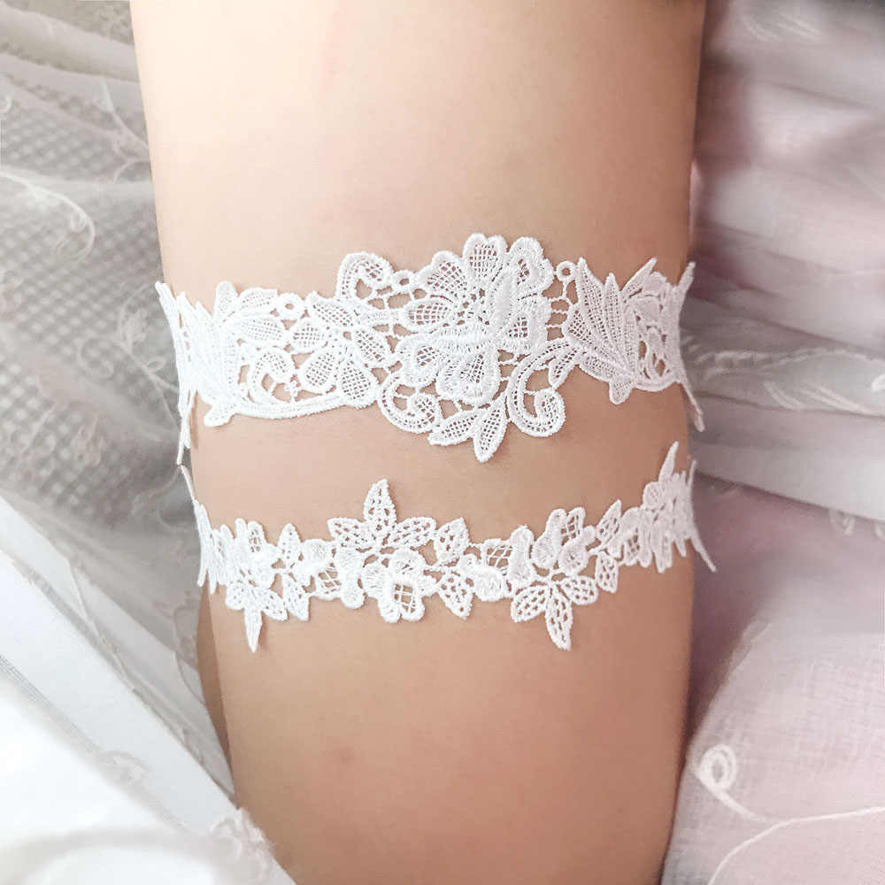 女性のためのセクシーなソフトレースガーターベルト,ブライダル - Garter Belt Set のレビューと価格