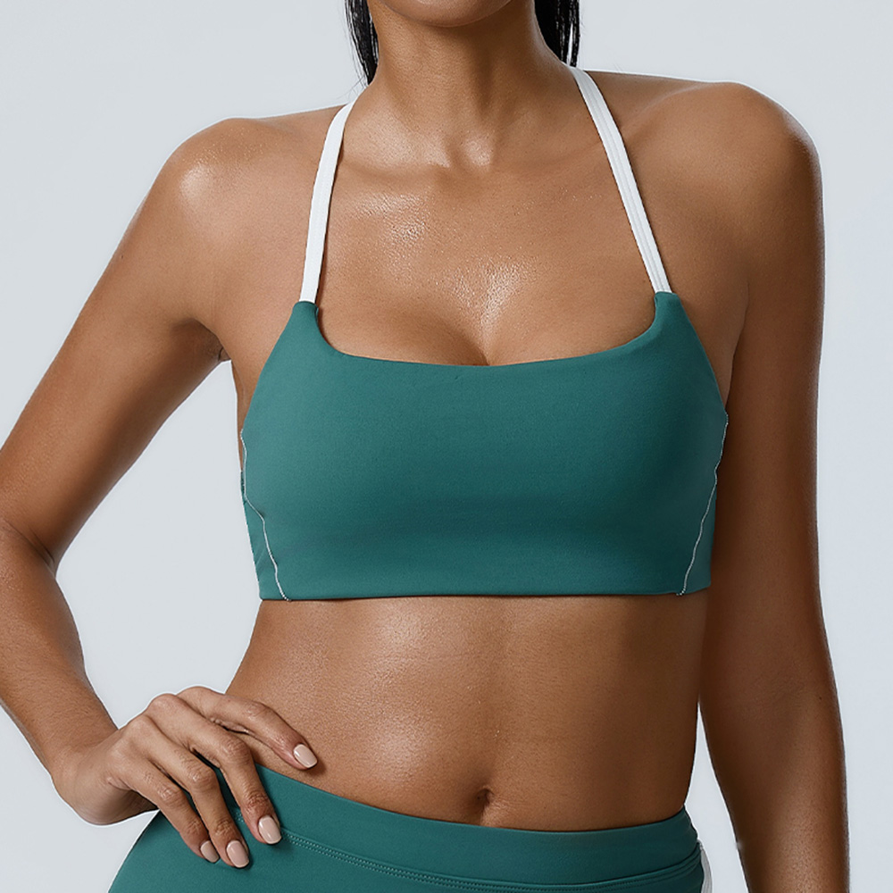 セクシーなホルターヨガブラジャー女性の耐衝撃フィットネスラン - Push Up Bra Padded のレビューと価格
