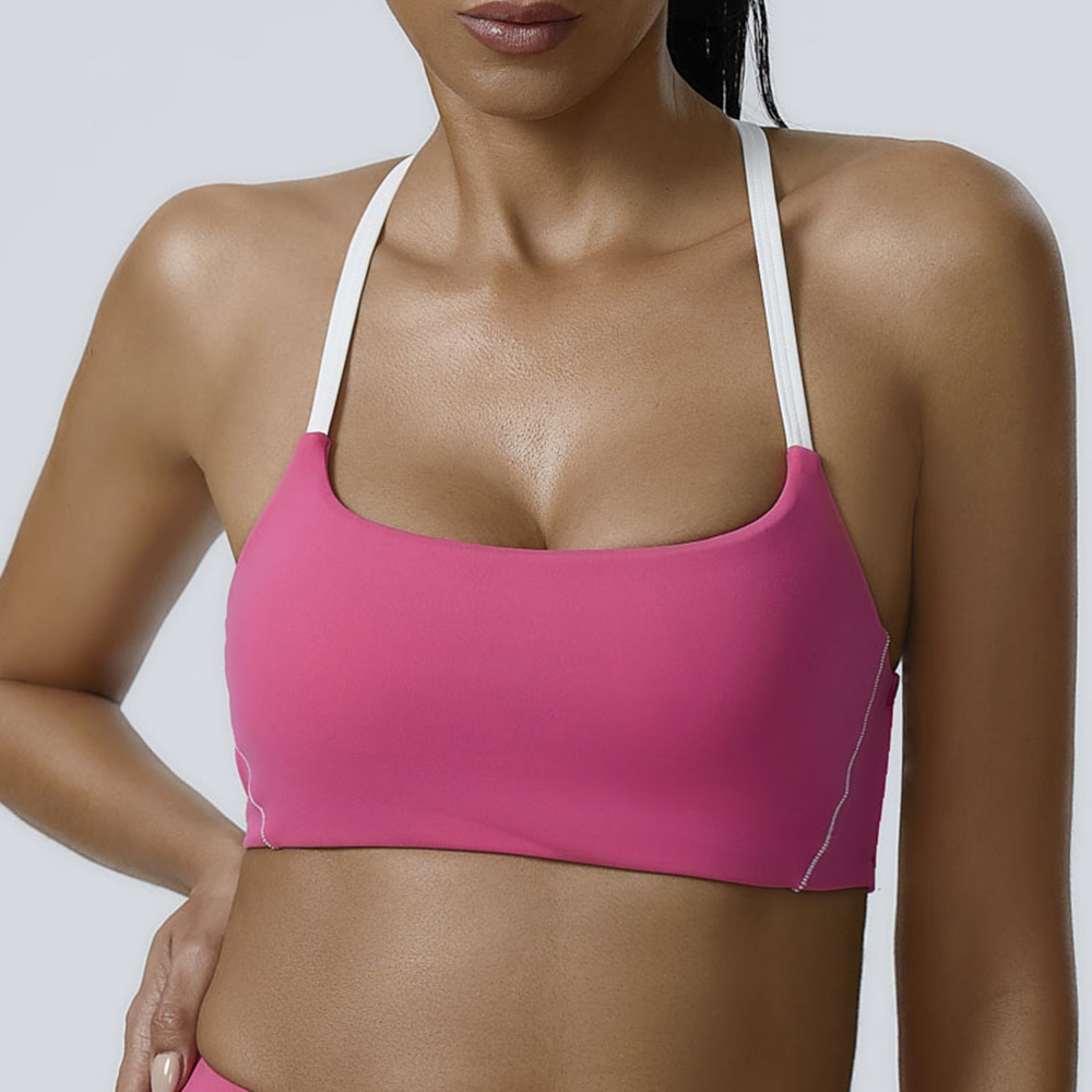 セクシーなホルターヨガブラジャー女性の耐衝撃フィットネスラン - Push Up Bra Padded のレビューと価格
