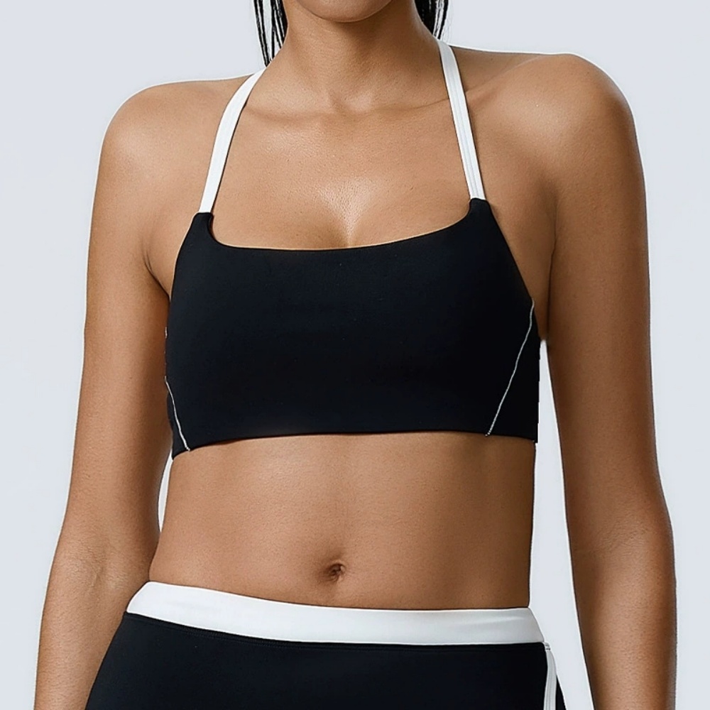 セクシーなホルターヨガブラジャー女性の耐衝撃フィットネスラン - Push Up Bra Padded のレビューと価格