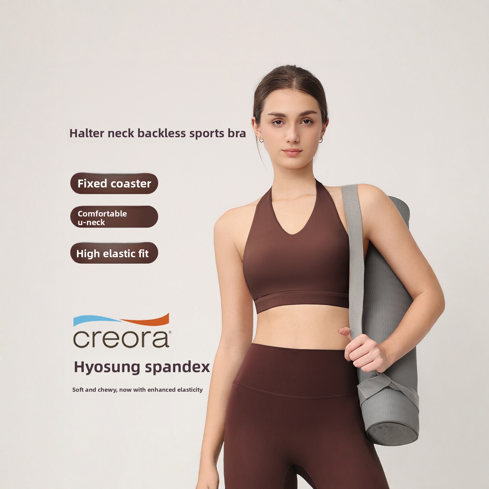 女性用ホルターネックスポーツブラ、固定パッド付き、耐衝撃＆プ - Push Up Bra Padded のレビューと価格