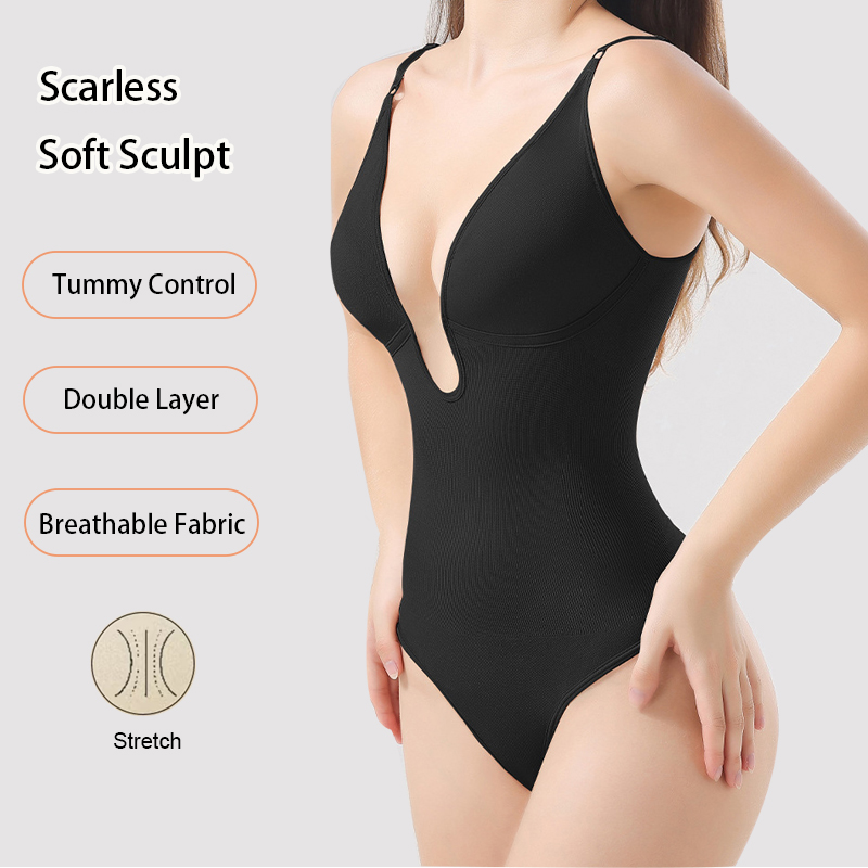レディースシームレスシェイプウェア バックレスボディスーツ  - Shapewear Bodysuit Firm のレビューと価格